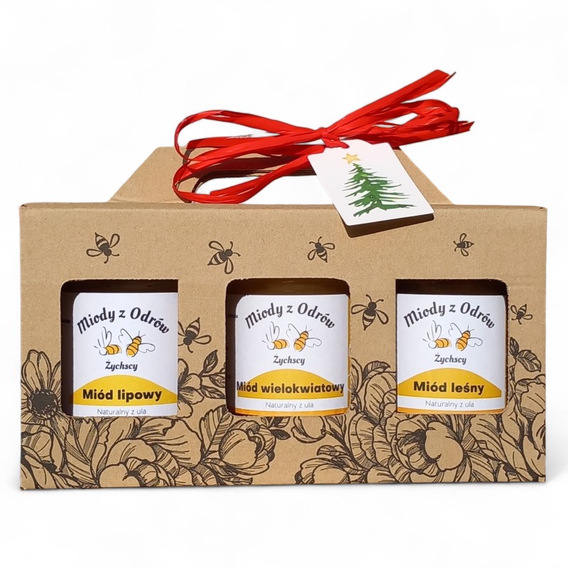 Zestaw prezentowy świąteczny w kartoniku - 3 x 0,4 kg